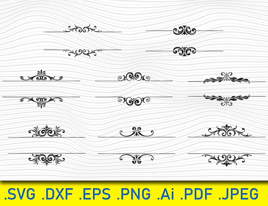 Border Svg, Decorative Dividers Cutfiles, Wedding Decor, Ornaments Svg ...