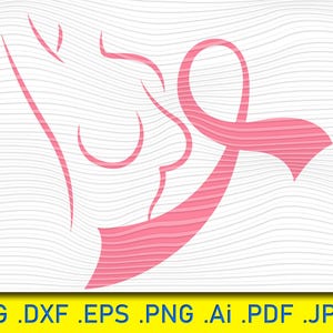 Cancer du sein femme SVG, femme qui a vaincu le cancer du sein, Svg, DXF, format PNG, logo de super héros du cancer du sein SVG, svg de sensibilisation au cancer du sein