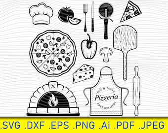 Pizza SVG: Chef, Food, and Pepperoni Clipart (Digital Download)