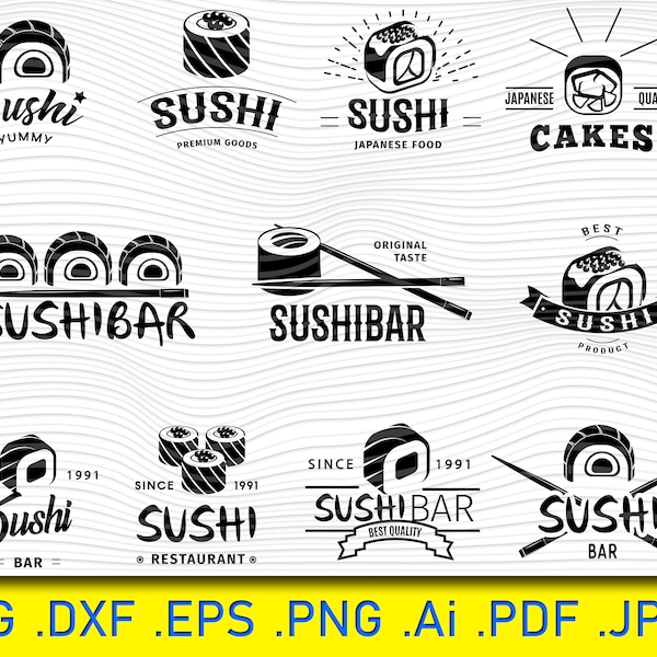 Japanisches Essen, Kawaii Essen SVG Bundle, druckbare, Aufkleber, geschnitten E-Handchen, Handwerk, niedliche Dateien, Silhouette, Cricut, Sushi Svg, Sushi Clipart.