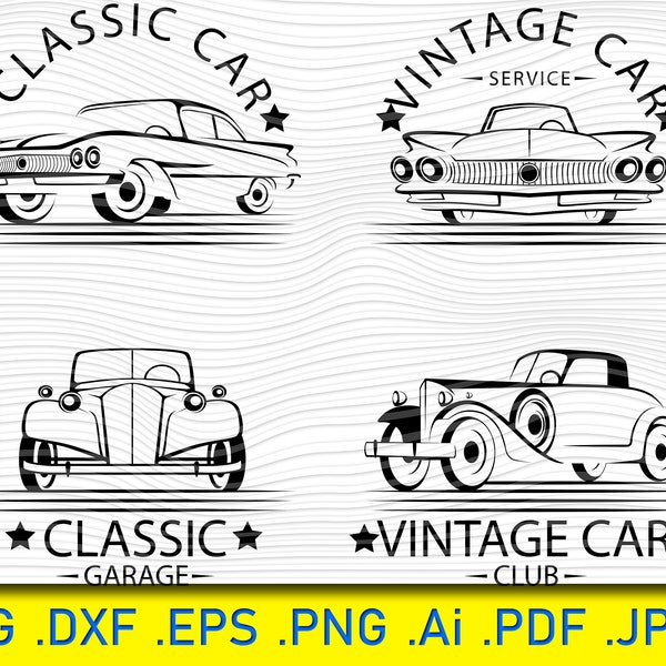 Vintage Classic Car SVG Files, Cricut & Silhouette (Instant Download)