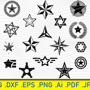 Star SVG Bundle: Silhouette Cut Files, Weltraum Clipart (digitaler Download)