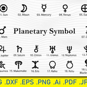 Planets Signs SVG: Astrological Symbols Cut File (digital Download) - Etsy