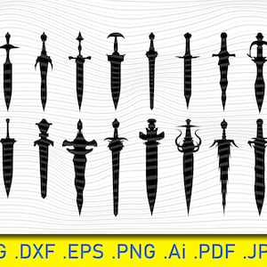 16 cook Swords svg BUNDLE,sword svg,medieval sword svg,weapon svg,knight svg,warrior svg,medieval weapon,knight silhouette,armor,sharp sword