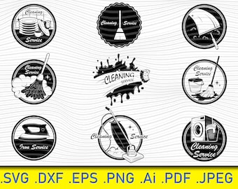 Logo di pulizia Svg, Pulizia Svg, Servizi di pulizia Svg, File di taglio per la pulizia, File di pulizia per Cricut, Clipart di pulizia, Png, Dxf, Eps