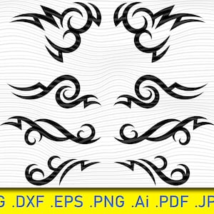 Flügel, Tattoo tribal svg Silhouette Tribal designs svg Stammestiere Tatoo svg Tattoo svg Silhouetten, Tribal Tattoo SVG Tribal Swirl Art