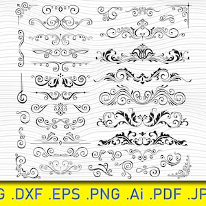 Vintage flourish ornament frame vector, Swirl SVG, Flourish SVG, Swoosh SVG, Stroke svg, ornaments svg, decorative svg, clipart