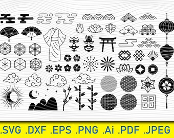 Asia Svg Script Cool Japanese Kanji SVG File for Cricut Chinese Characters Japanese ...