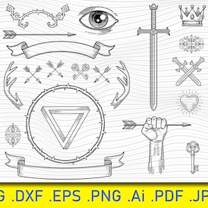 21 Heraldic Elements, Tattoo, Family Crest, Medieval Emblems Svg, Heraldry, Medieval Shield, Heraldic emblems, Knight&#39;s shield, coat of arms