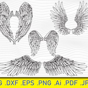 Wings ,Angel wings, angel wings svg, digital Cut Files, dxf, eps, png, jpg, cricut, clipart, in memory of, angel svg, commercial use