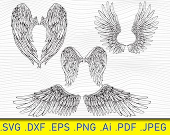Alas de ángel SVG: Archivos de corte para Cricut y Silhouette (Descarga digital)