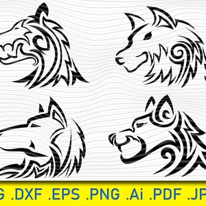 Wolf Svg, Wolf Silhouette, Wolf Clipart, Wolf Head Svg, Wolf Vector, Wolf Cut File, Cricut Cutting File Wolf Face Svg Wolf Clip Art Wolf Png