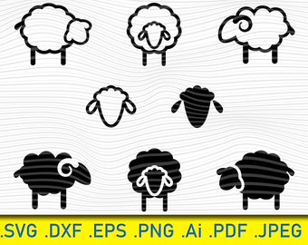 Sheep SVG Bundle: Farm Animal Vector Graphics (Digital Download)