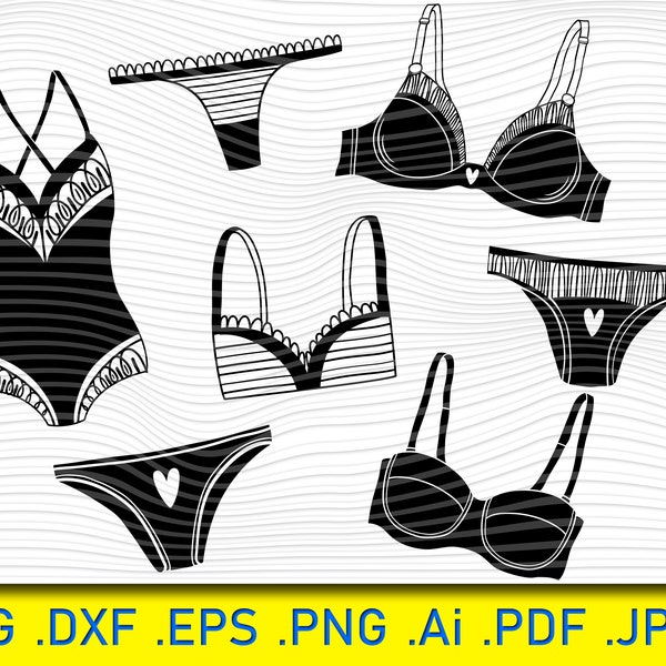 New Bundle Underwear Women Cut File SVG,PNG, | Bra svg, Beach underwear svg, Swimwear Underwear svg, Underwear for sleeping, lingerie