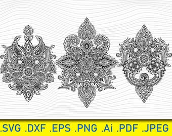 Mandala SVG Bundle: Henna Tattoo Vector Graphics (Digital Download)