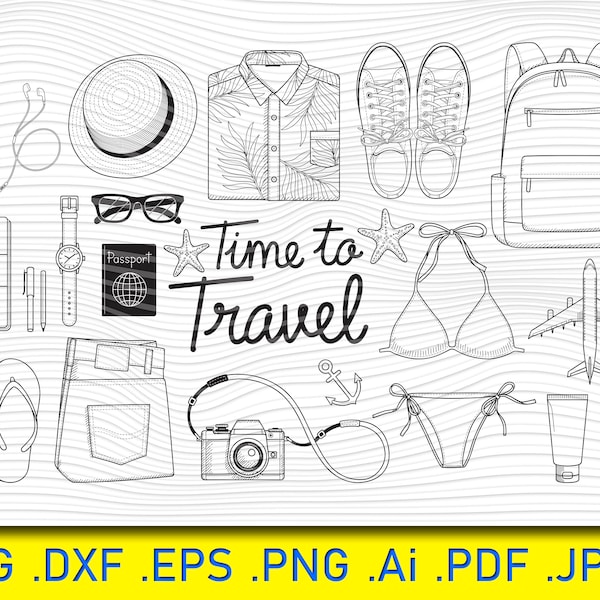25 Travel Objects, Travel stamp Svg Bundle, Postmark svg, Stamp svg, Travel stamp clipart, vector svg, png eps stencil, cut file, for Cameo