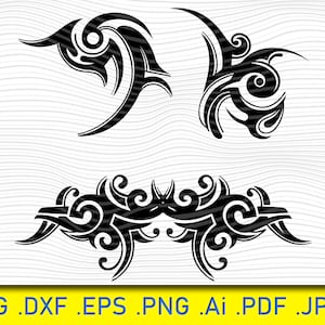 Tattoo tribal svg Silhouette Tribal designs svg Tribal animals Tatoo svg Tattoo svg silhouettes, Tribal Tattoo SVG Tribal Swirl Art svg