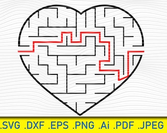 Heart Maze SVG: Game Labyrinth Collection (Digital Download)