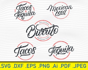 lettering logos set, Fast Food SVG,mexico food clipart, hamburger svg, pizza svg, burger svg, french fries svg, cheeseburger svg, hotdog svg