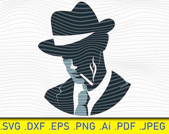 Paquete SVG de gánster misterioso: archivos de corte de Cricut (descarga digital)