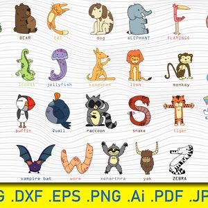 Animal alphabet, Alphabet Sublimation Png,Alphabet Clipart,Png,Alphabet Png,Animal Print,Animal Alphabet,Alphabet Clip art,Animal Letters