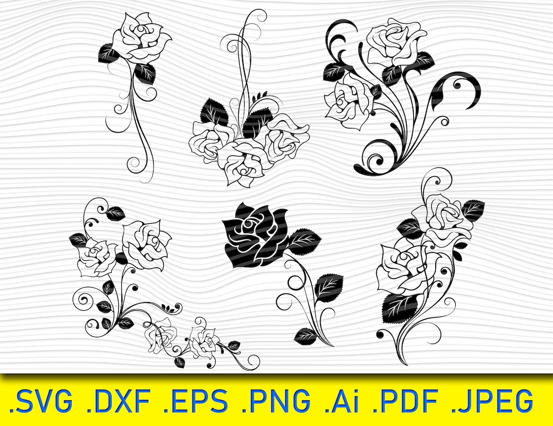 FLOWERS in SVG Ornamental Corner Lines Plants Svg,floral Decoration ...