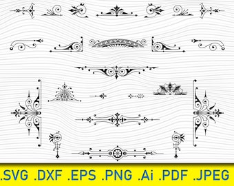 23 Dividers Bundle Svg, Text Dividers Svg, Flourish Svg, Divider Clipart Svg, Wedding Decor Svg, Swirls Svg, Borders Svg, Flourish Swirl Svg