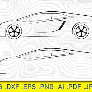 lamborghini, Car,Sports car svg, Race car svg, Car svg files for cricut, Sports car clipart, Dxf files for laser, Racing svg, Silhouette svg