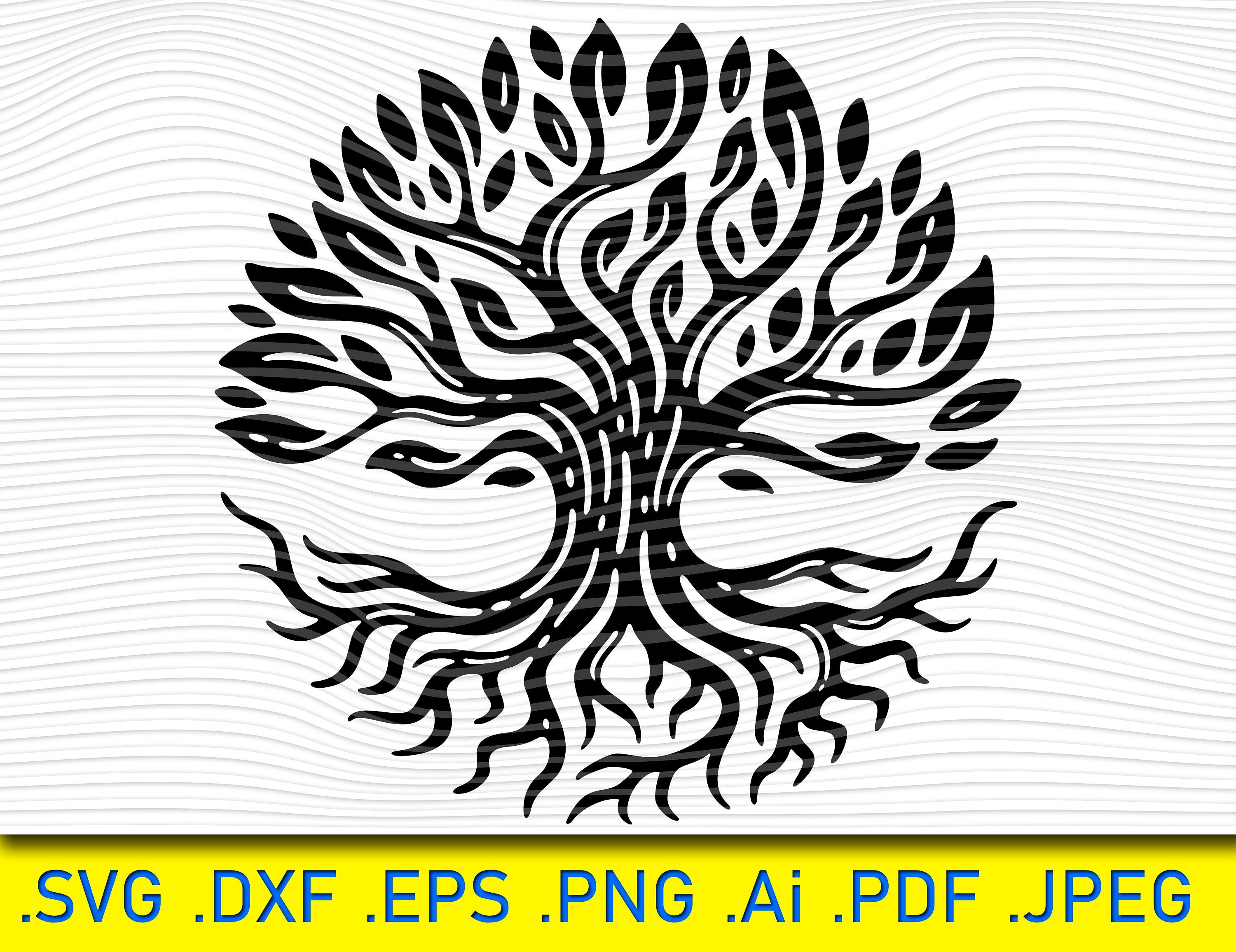 Tree with Roots svg tree svg family tree svg tree dxf | Etsy
