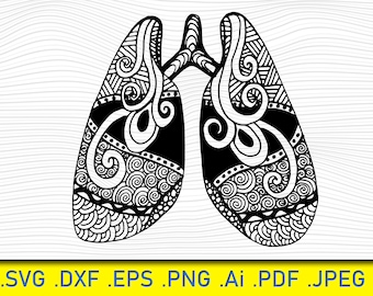 Hand-Drawn Lungs SVG: Clip Art Pattern (Digital File)