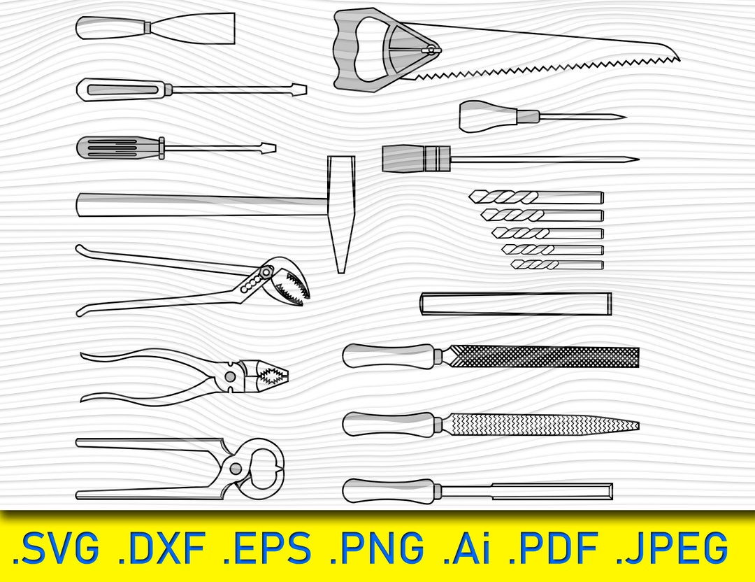 Tools SVG Files Tools Clipart Svg Cut Outs Dxf Screwdriver Etsy