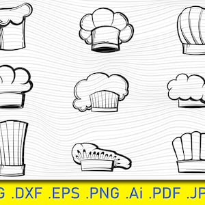 Chef Hat svg, Cook svg, Kitchen svg, Cooking Svg, Svg files for Cricut, Chef Svg, Cook svg, Chef Hat svg, Chef vector, Chef Silhouette svg