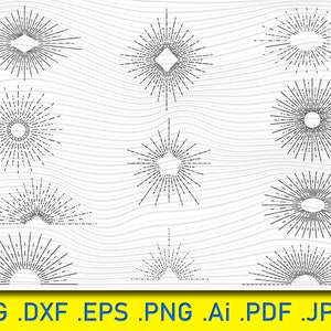 Sunburst svg sun burst svg Sunburst shapes svg Bursting rays svg rays svg Sunburst cut file sun burst cut file Sunburst cricut starburst svg