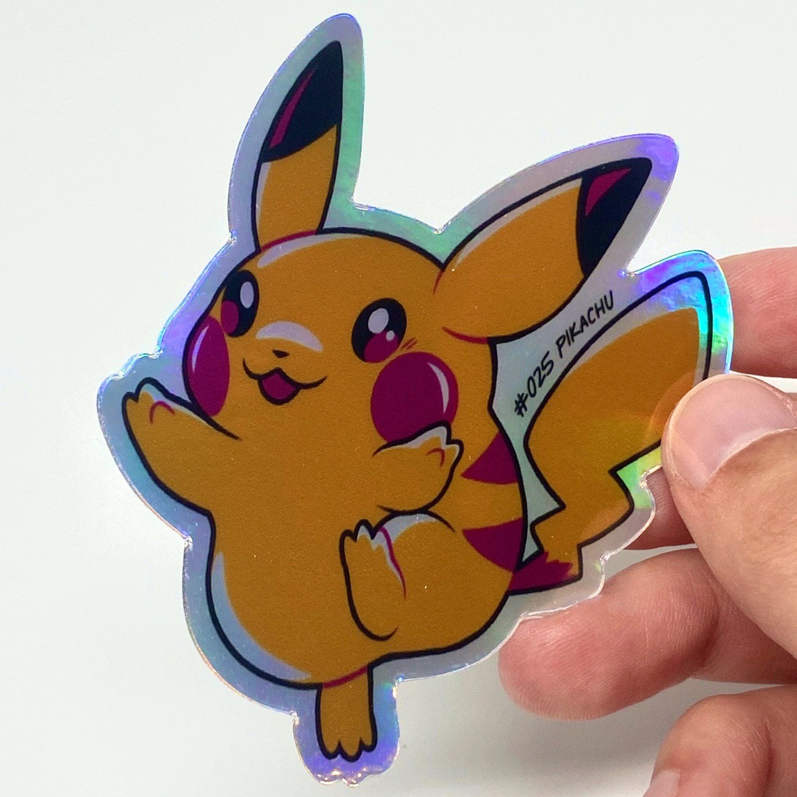 Holo Pikachu Vinyl Sticker | Etsy