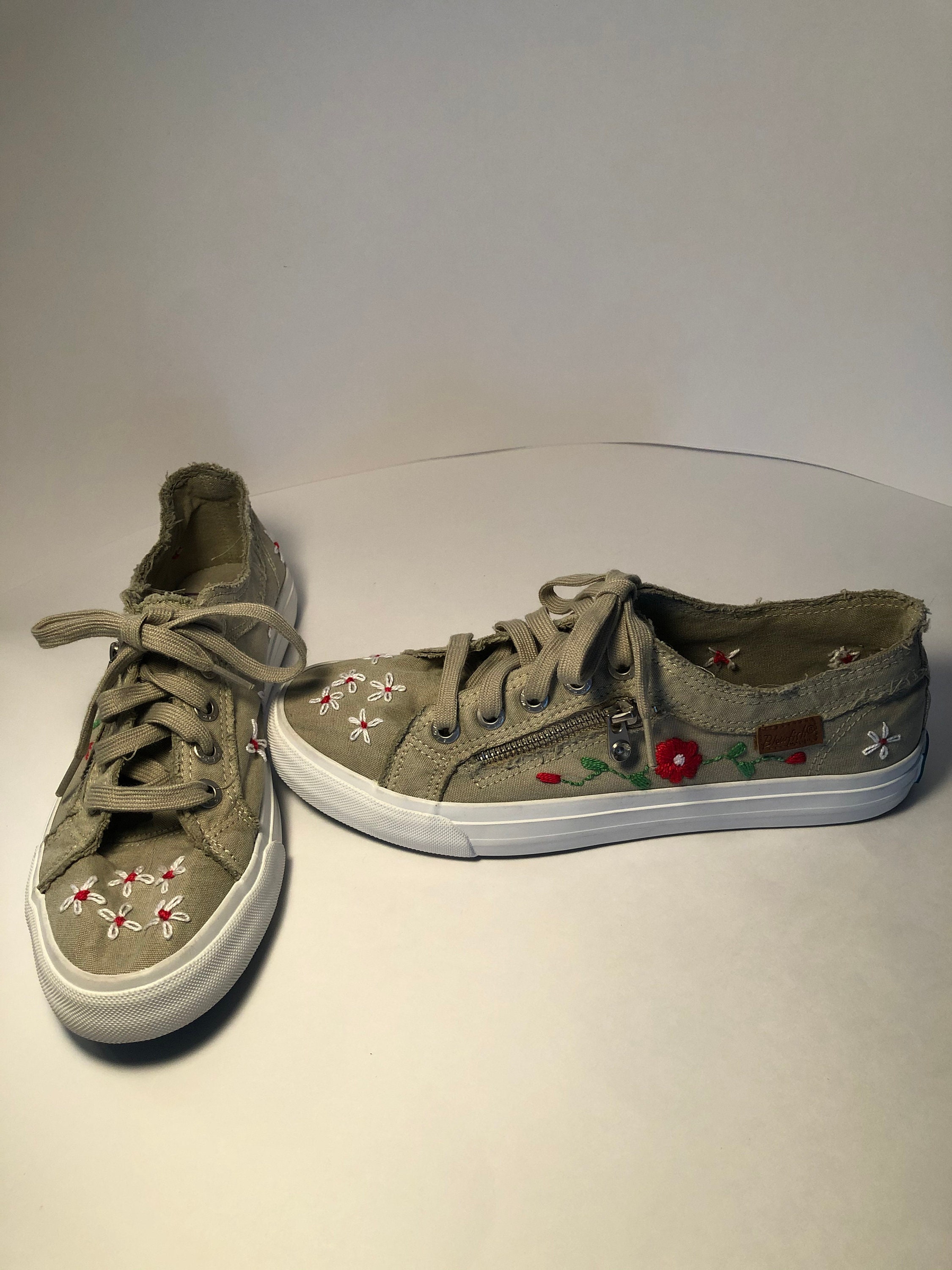 embroidered tennis shoes