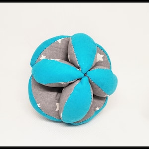 Montessori blue ball, Baby puzzle ball, Amish puzzle ball for child, Sensory ball, Didactic toy, Toddlers gift developmental toy, Fabric toy