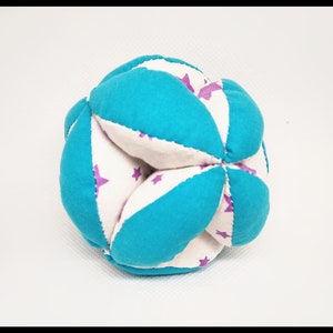 Blue montessori ball, Baby puzzle ball, Griping ball, Baby toy ball, Fine motor skills, Toddler gift developmental toy, Soft handmade toy