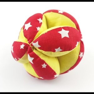 Montessori ball Red Yellow Puzzle ball, Baby Learning Ball, Baby Clutch Ball