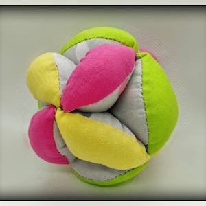 Montessori colorful puzzle baby ball, Fabric soft toys for child, Didactic and educational toys, Natural and organic toys