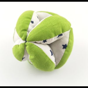 Green Montessori ball, Baby Puzzle ball, Toddler ball, Baby Learning Ball, Baby Clutch Ball, Sectioned Soft Ball