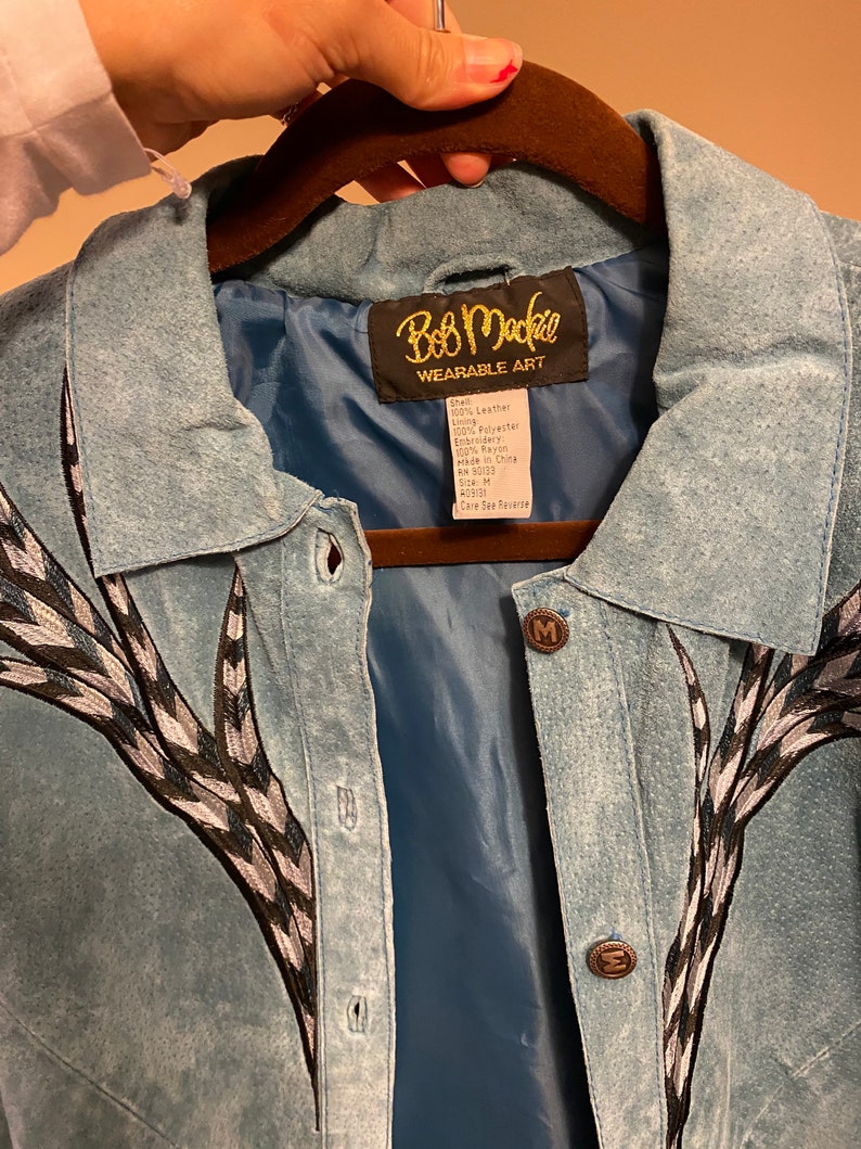 Bob Mackie Turquoise Suede Jacket