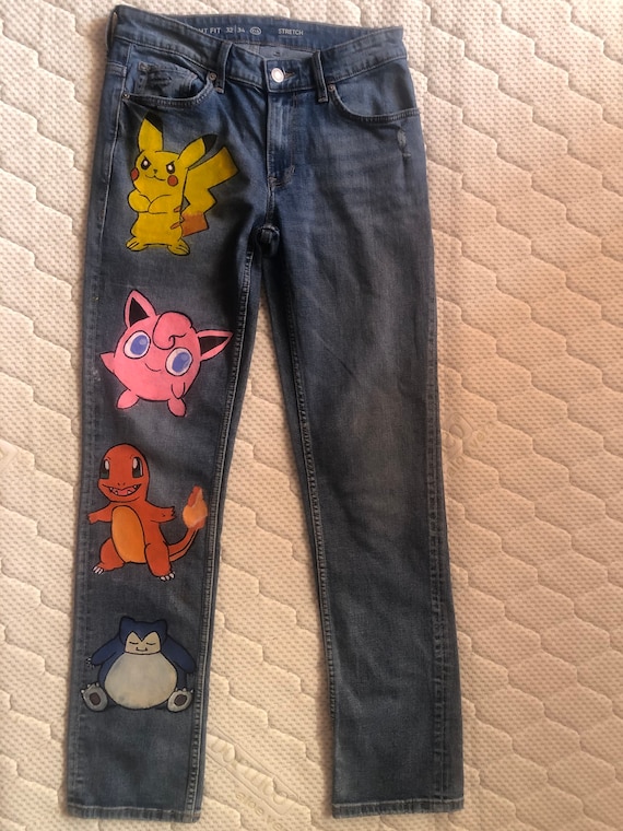 Pokemon Custom Jeans Etsy