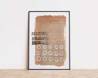 Beige Abstract Geometric Art Print: Warm Rust Tones (Digital Download)