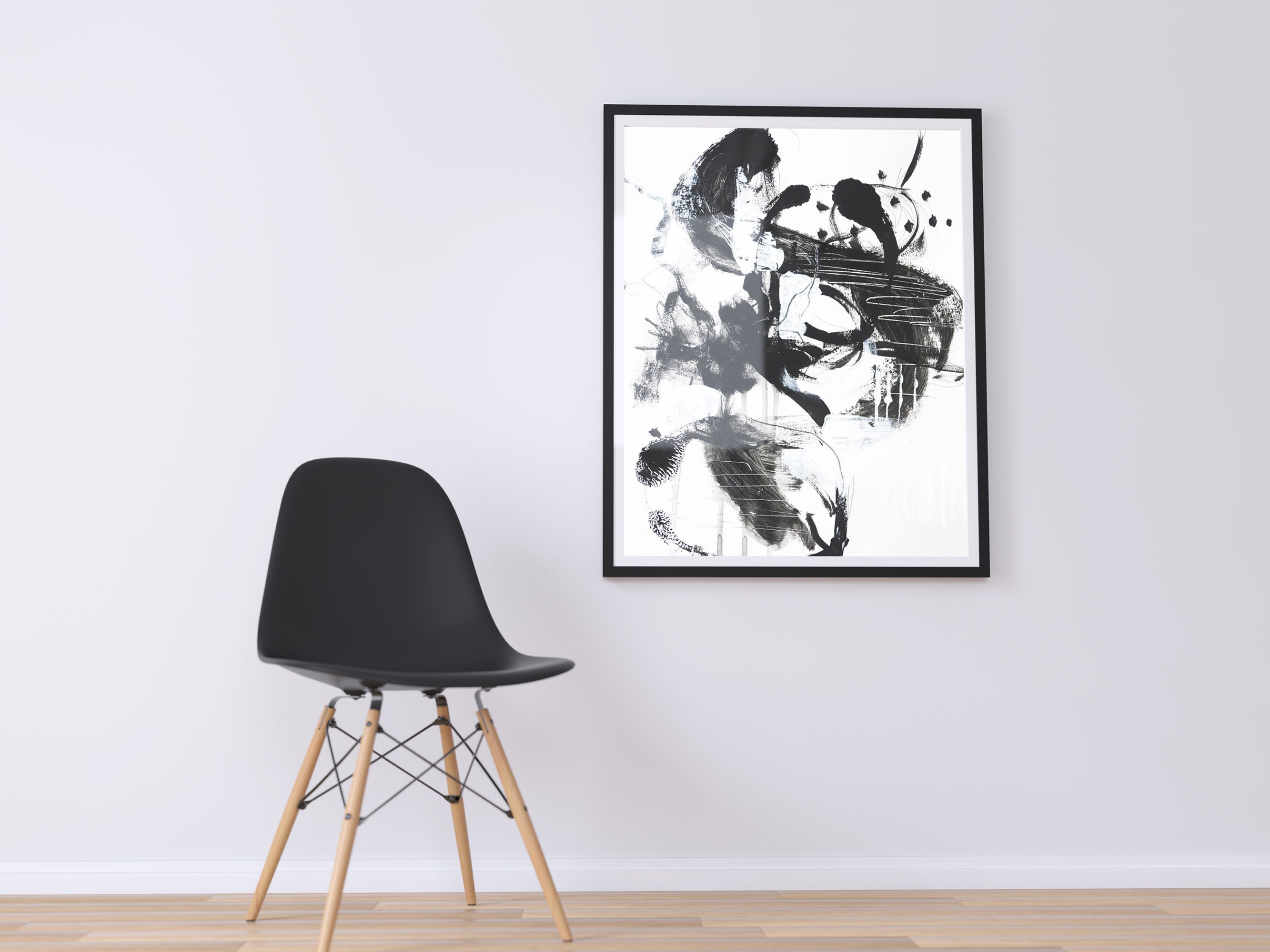 Black and White Printable Abstract Art Modern Art Print | Etsy