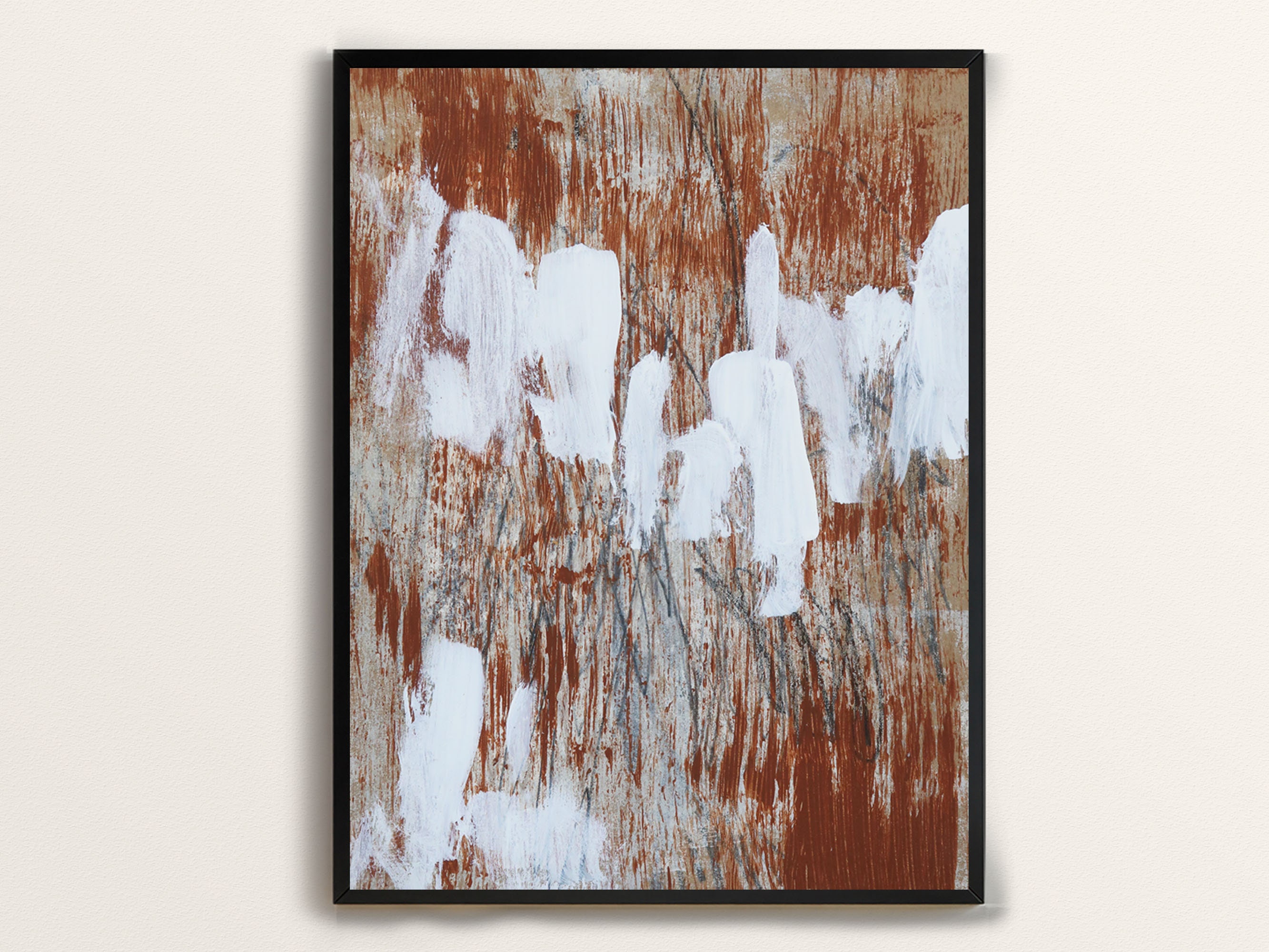 Rust Beige and White Abstract Art Print Printable Modern - Etsy UK