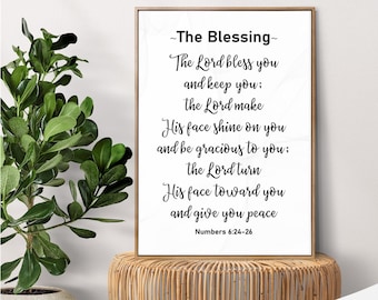 THE BLESSING • Inspirational Wall Art Home Decor • Christian Strength, Faith & Love • Bible Verse Quote Print • Best Gift • Digital Download
