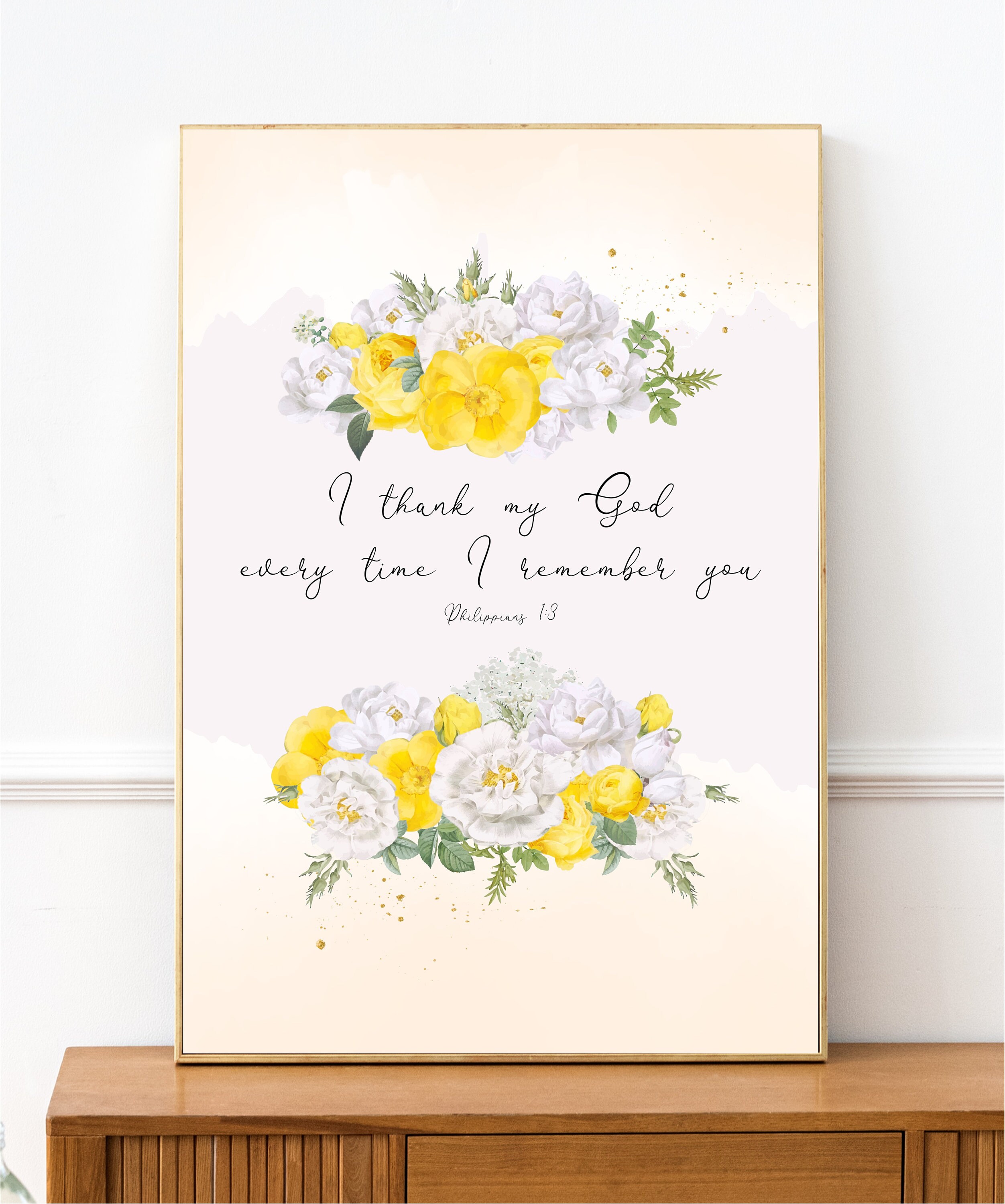 I thank God every time I remember you Scripture Art Philippians 1:3-5 PRINTABLE Bible Verse Scripture printable Bible Verse printable