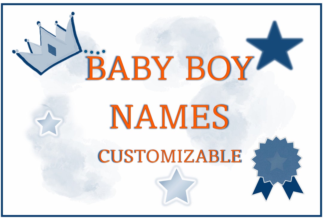 Personalized Baby Boy Name Wall Art. Custom Boy Name Print Etsy