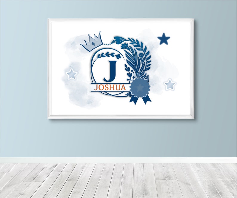 Personalized Baby Boy Name Wall Art. Custom Boy Name Print Etsy