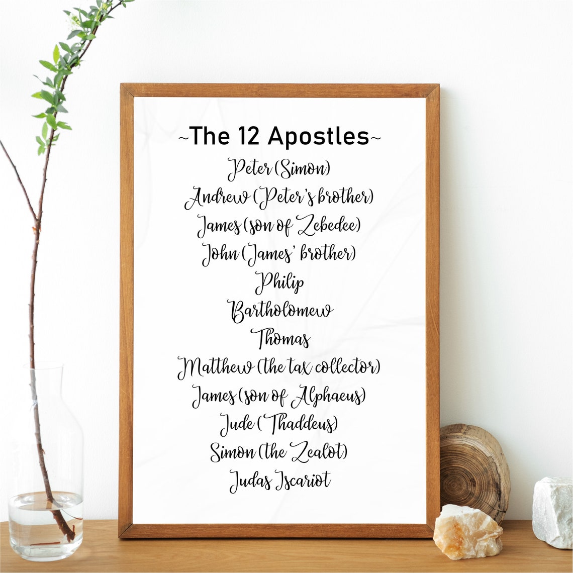 The 12 Apostles' Names. Religious Gift, Bible Verse Art PRINTABLE ...